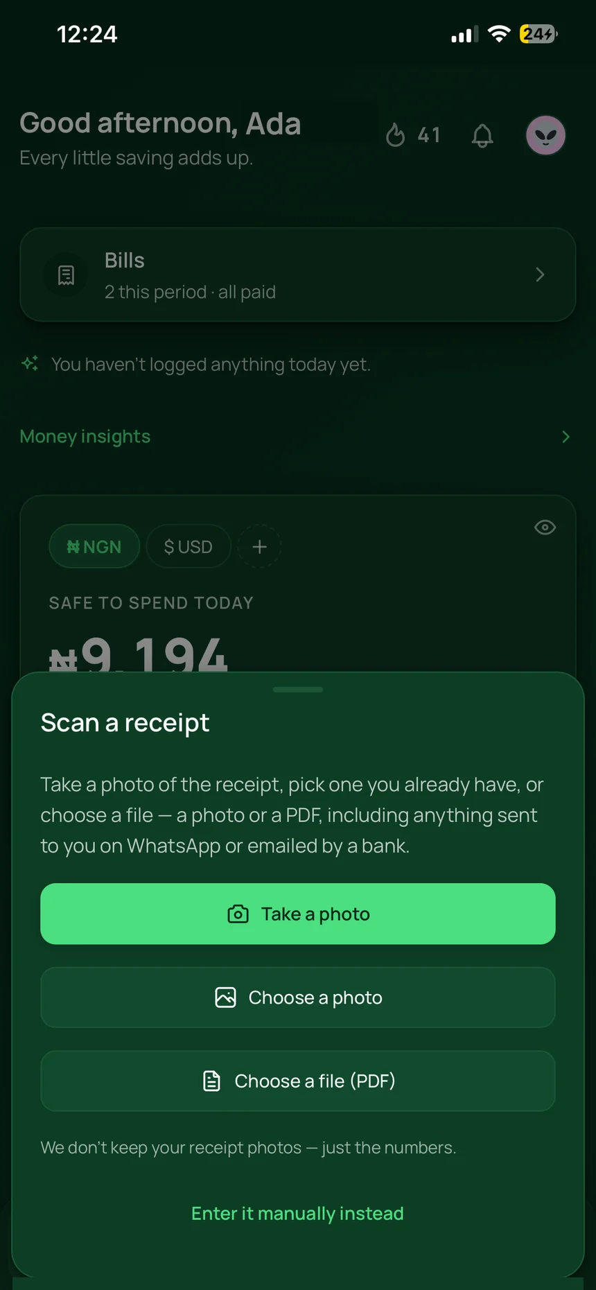 Log it in seconds
